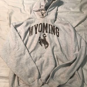 Hanes grey Wyoming cowboys pullover